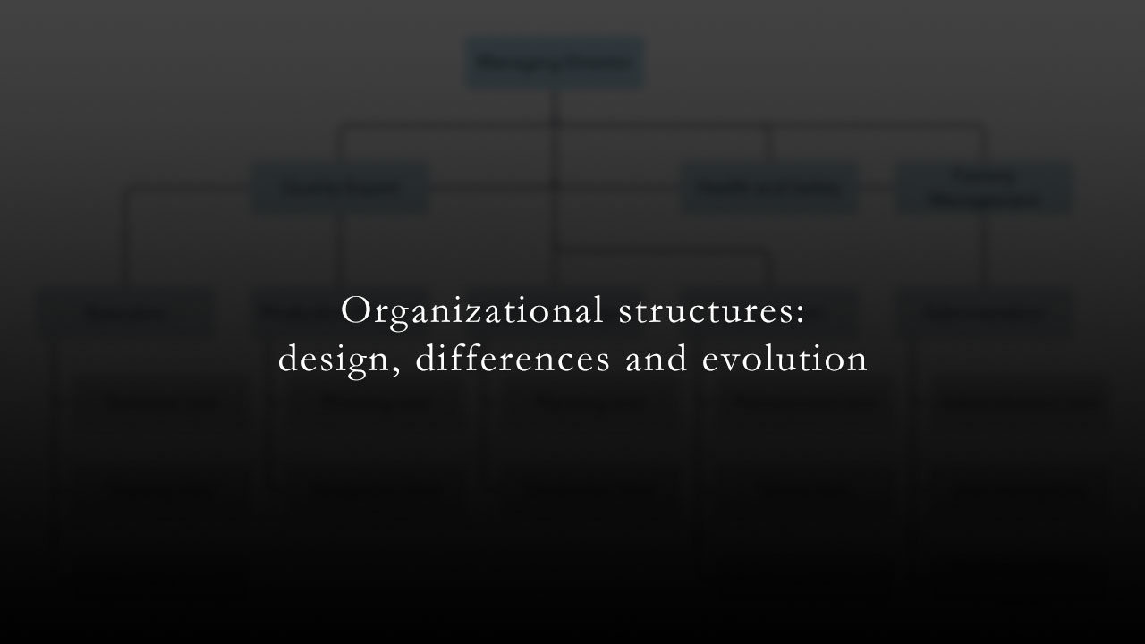 Organizational structures design differences and evolution
